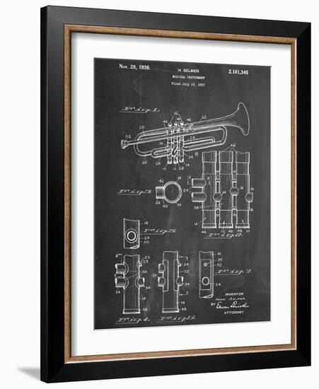 Trumpet Instrument Patent-null-Framed Art Print