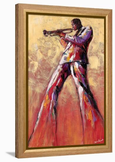 Trumpet Solo-Monica Stewart-Framed Stretched Canvas