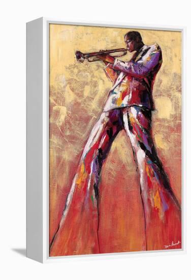 Trumpet Solo-Monica Stewart-Framed Stretched Canvas