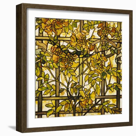 Trumpet Vine Leaded Glass Window-Tiffany Studios-Framed Giclee Print