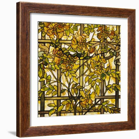 Trumpet Vine Leaded Glass Window-Tiffany Studios-Framed Giclee Print