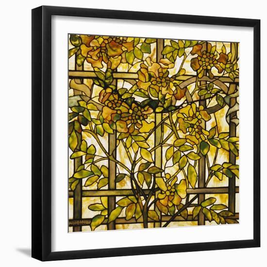 Trumpet Vine Leaded Glass Window-Tiffany Studios-Framed Giclee Print