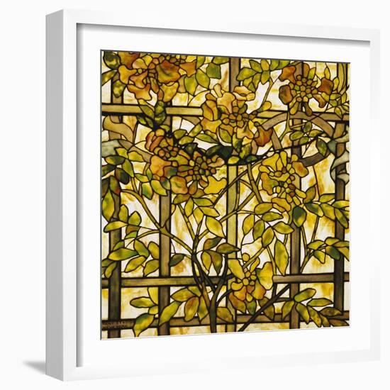 Trumpet Vine Leaded Glass Window-Tiffany Studios-Framed Giclee Print