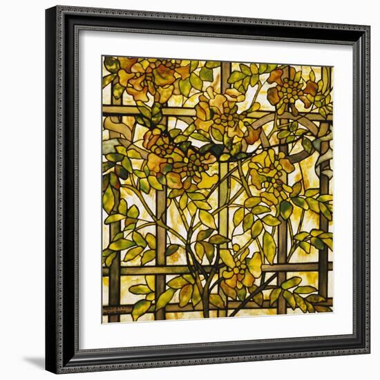 Trumpet Vine Leaded Glass Window-Tiffany Studios-Framed Giclee Print