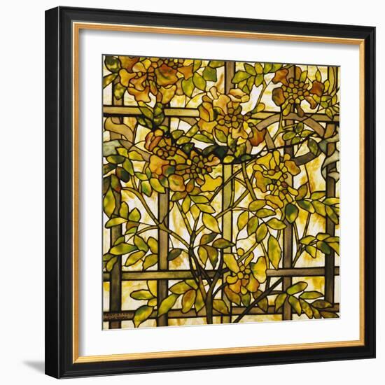 Trumpet Vine Leaded Glass Window-Tiffany Studios-Framed Giclee Print