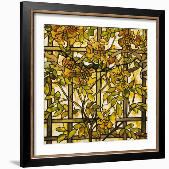 Trumpet Vine Leaded Glass Window-Tiffany Studios-Framed Giclee Print