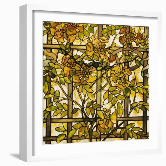 Trumpet Vine Leaded Glass Window-Tiffany Studios-Framed Giclee Print