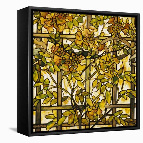 Trumpet Vine Leaded Glass Window-Tiffany Studios-Framed Premier Image Canvas