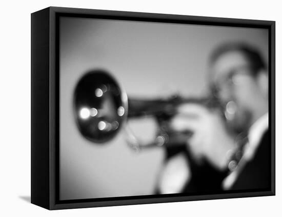 Trumpeter 2 BW-John Gusky-Framed Premier Image Canvas