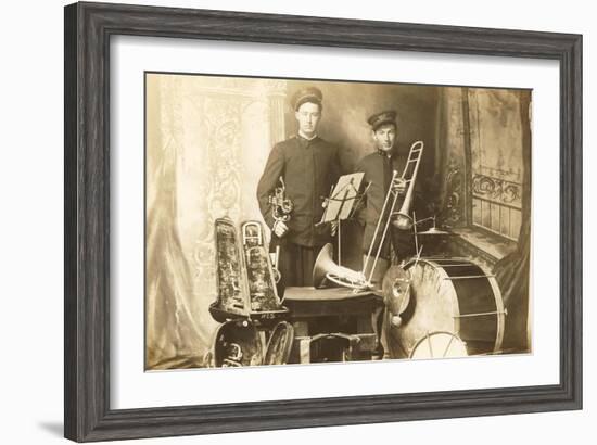 Trumpeter and Trombone Player-null-Framed Art Print