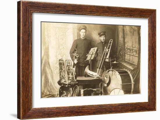 Trumpeter and Trombone Player-null-Framed Art Print