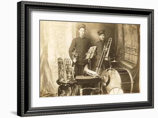 Trumpeter and Trombone Player-null-Framed Art Print