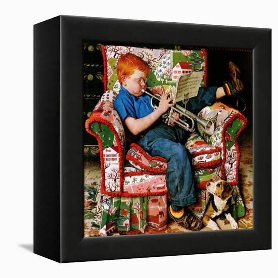 "Trumpeter", November 18,1950-Norman Rockwell-Framed Premier Image Canvas