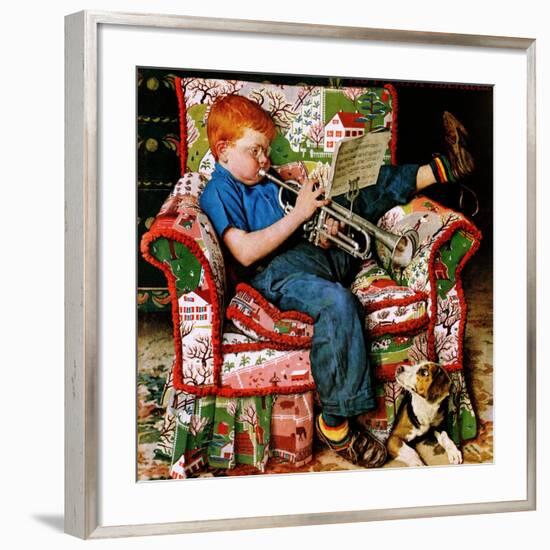 "Trumpeter", November 18,1950-Norman Rockwell-Framed Premium Giclee Print