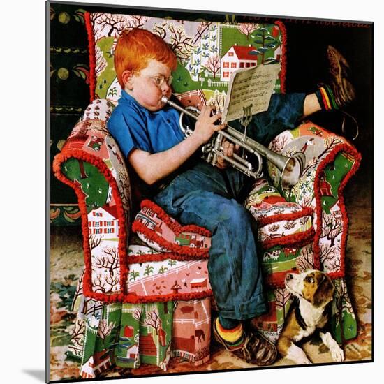 "Trumpeter", November 18,1950-Norman Rockwell-Mounted Premium Giclee Print