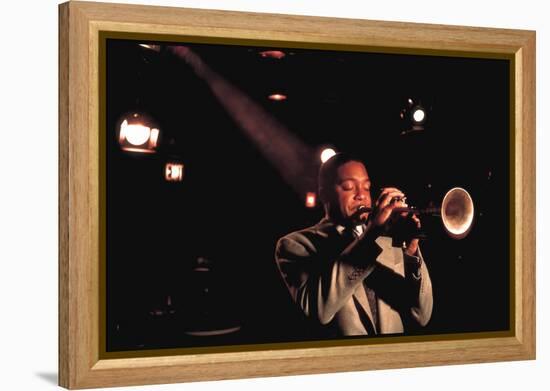 Trumpeter Wynton Marsalis Playing at the Village Vanguard Jazz Club-Ted Thai-Framed Premier Image Canvas
