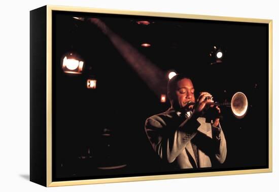 Trumpeter Wynton Marsalis Playing at the Village Vanguard Jazz Club-Ted Thai-Framed Premier Image Canvas