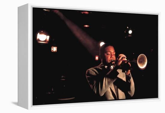 Trumpeter Wynton Marsalis Playing at the Village Vanguard Jazz Club-Ted Thai-Framed Premier Image Canvas