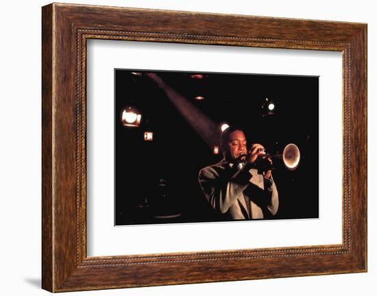 Trumpeter Wynton Marsalis Playing at the Village Vanguard Jazz Club-Ted Thai-Framed Photographic Print