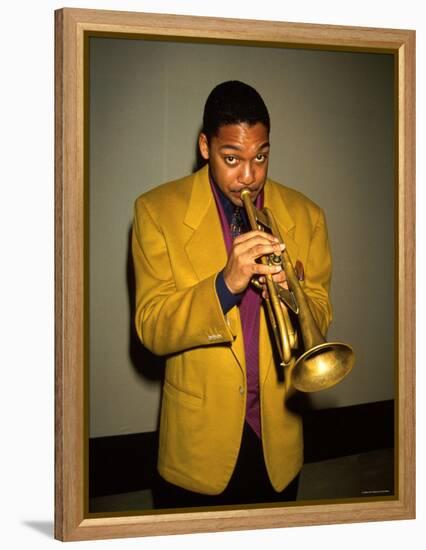 Trumpeter Wynton Marsalis Playing His Horn-null-Framed Premier Image Canvas