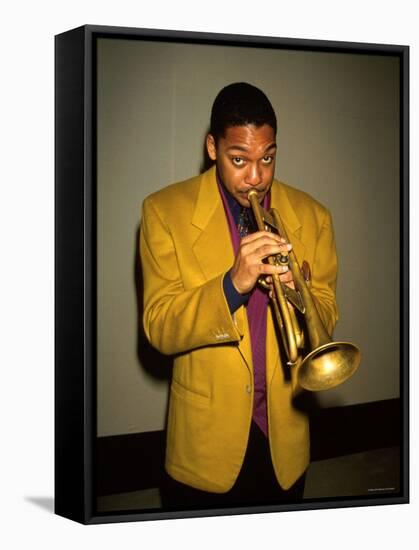 Trumpeter Wynton Marsalis Playing His Horn-null-Framed Premier Image Canvas