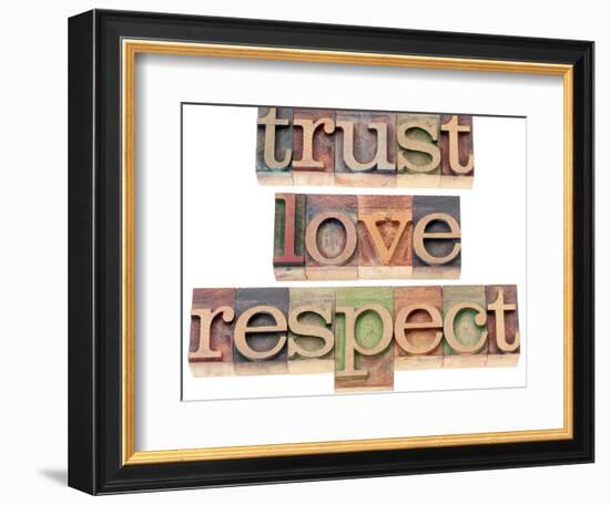 Trust, Love, Respect Words-PixelsAway-Framed Premium Giclee Print