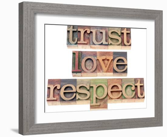 Trust, Love, Respect Words-PixelsAway-Framed Art Print