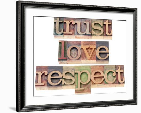 Trust, Love, Respect Words-PixelsAway-Framed Art Print