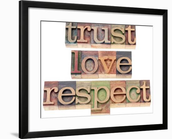 Trust, Love, Respect Words-PixelsAway-Framed Art Print