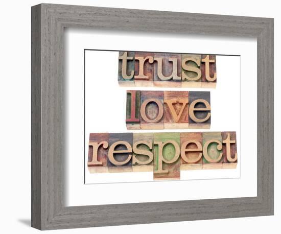 Trust, Love, Respect Words-PixelsAway-Framed Art Print