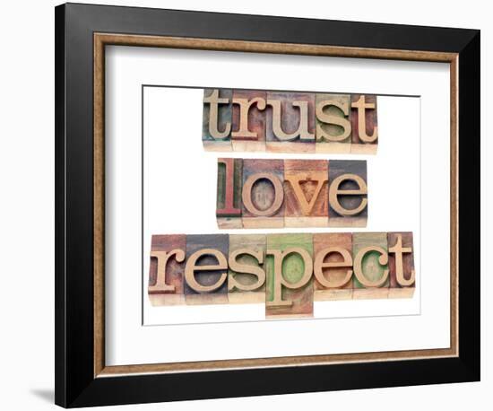 Trust, Love, Respect Words-PixelsAway-Framed Art Print