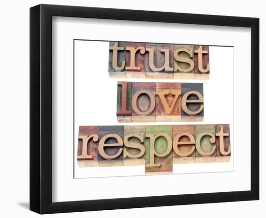 Trust, Love, Respect Words-PixelsAway-Framed Art Print