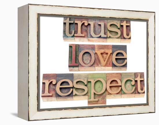 Trust, Love, Respect Words-PixelsAway-Framed Stretched Canvas