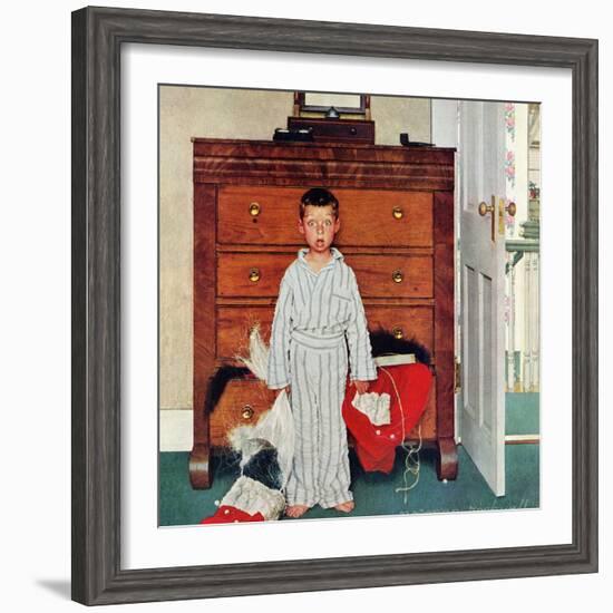 "Truth about Santa" or "Discovery", December 29,1956-Norman Rockwell-Framed Giclee Print