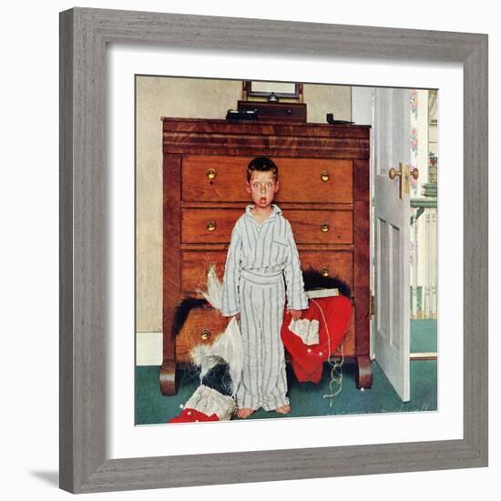"Truth about Santa" or "Discovery", December 29,1956-Norman Rockwell-Framed Giclee Print
