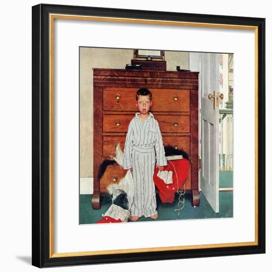 "Truth about Santa" or "Discovery", December 29,1956-Norman Rockwell-Framed Giclee Print