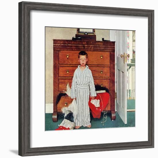 "Truth about Santa" or "Discovery", December 29,1956-Norman Rockwell-Framed Giclee Print