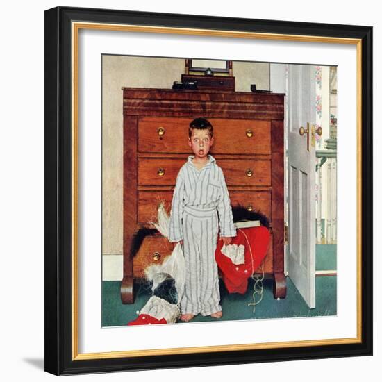 "Truth about Santa" or "Discovery", December 29,1956-Norman Rockwell-Framed Giclee Print