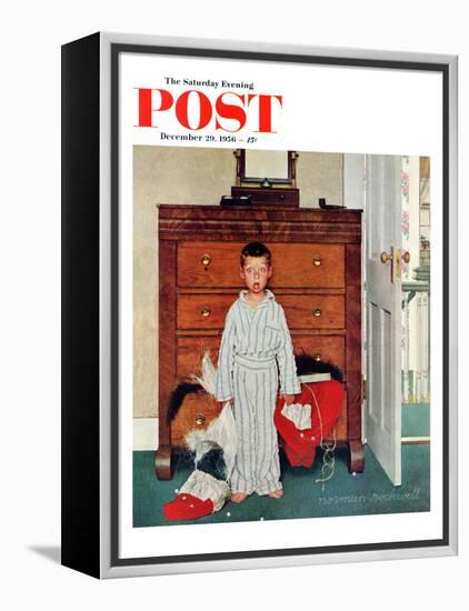 "Truth about Santa" or "Discovery" Saturday Evening Post Cover, December 29,1956-Norman Rockwell-Framed Premier Image Canvas