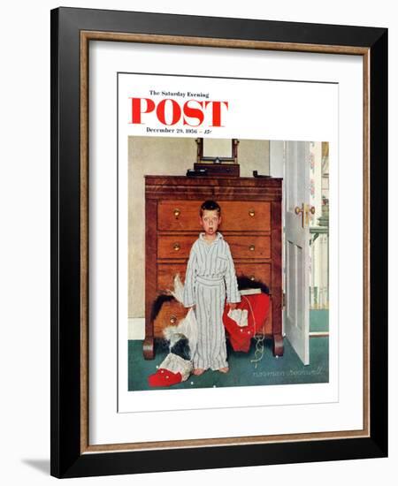 "Truth about Santa" or "Discovery" Saturday Evening Post Cover, December 29,1956-Norman Rockwell-Framed Giclee Print