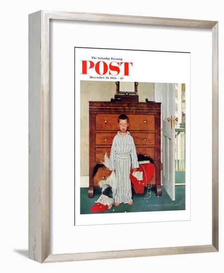 "Truth about Santa" or "Discovery" Saturday Evening Post Cover, December 29,1956-Norman Rockwell-Framed Giclee Print
