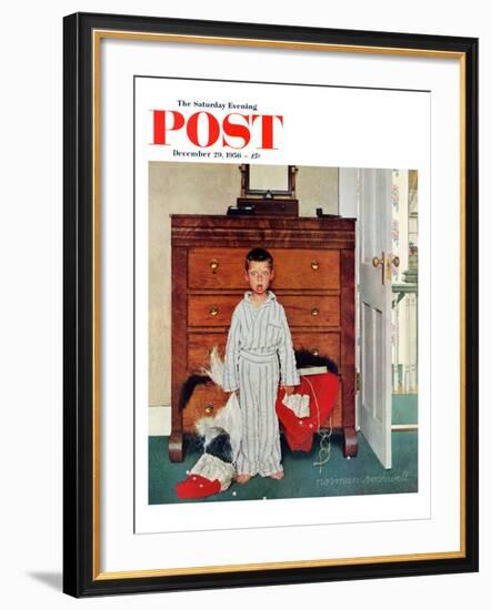 "Truth about Santa" or "Discovery" Saturday Evening Post Cover, December 29,1956-Norman Rockwell-Framed Giclee Print