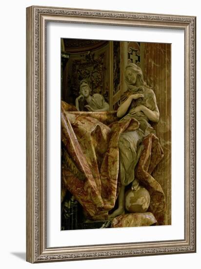 Truth from the Monument to Alexander VII in the North Transept, 1672-78 (Marble and Gilded Bronze)-Giovanni Lorenzo Bernini-Framed Giclee Print