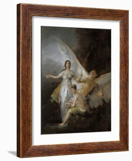 Truth, Time and History, 1804-08 (Oil on Canvas)-Francisco Jose de Goya y Lucientes-Framed Giclee Print