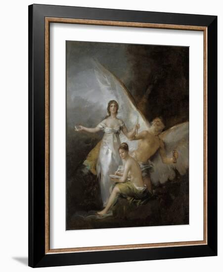 Truth, Time and History, 1804-08 (Oil on Canvas)-Francisco Jose de Goya y Lucientes-Framed Giclee Print