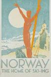 Norway, the Home of Skiing Poster-Trygve Davidsen-Mounted Giclee Print