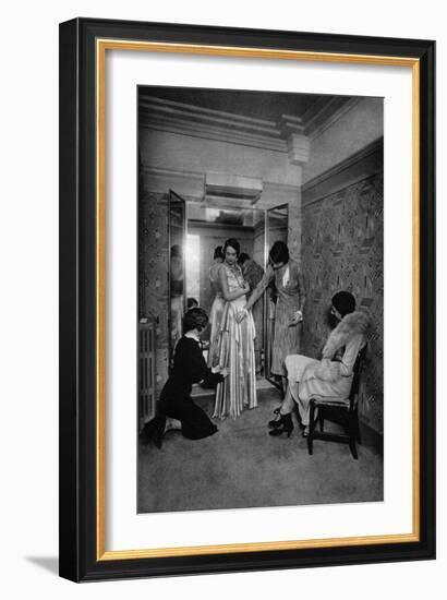 Trying on a Dress at a Great Dressmakers, Paris, 1931-Ernest Flammarion-Framed Giclee Print