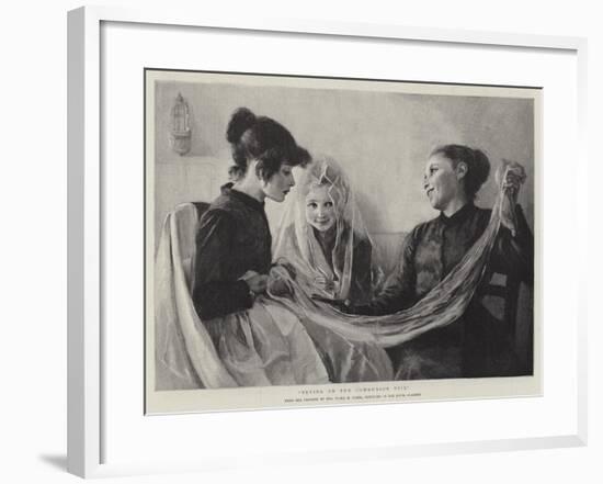 Trying on the Communion Veil-F. M. Stark-Framed Giclee Print