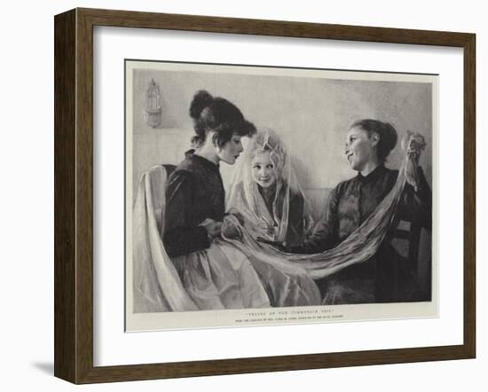 Trying on the Communion Veil-F. M. Stark-Framed Giclee Print