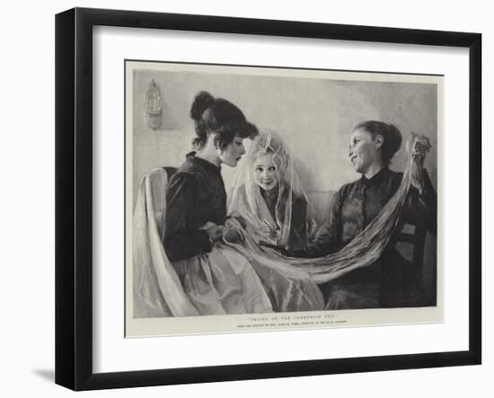 Trying on the Communion Veil-F. M. Stark-Framed Giclee Print